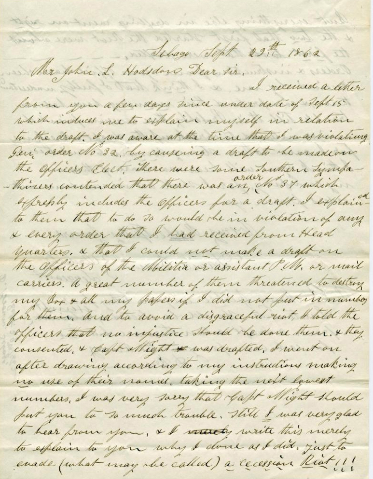 David Brown writes to explain his actions: <q>I write this to explain why I done what I did just to evade a cession Riot!!!</q>